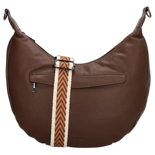 Schultertasche 35x22cm in Dunkelbraun mit Reißverschluss und Wechselriemen - leder-accessoires.com