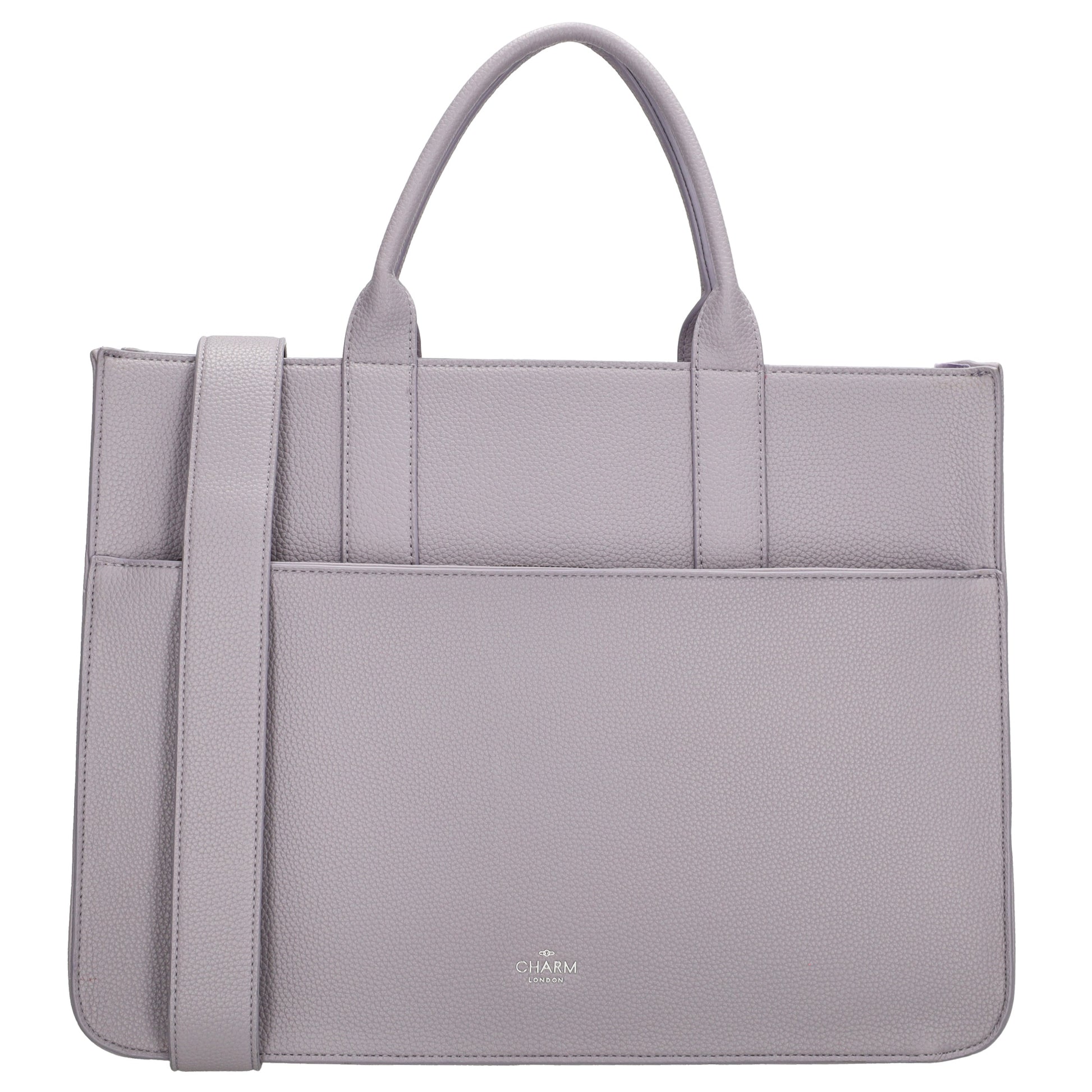 Shopper 40x29,5cm in Flieder mit Reißverschluss und Kurzgriff - leder-accessoires.com