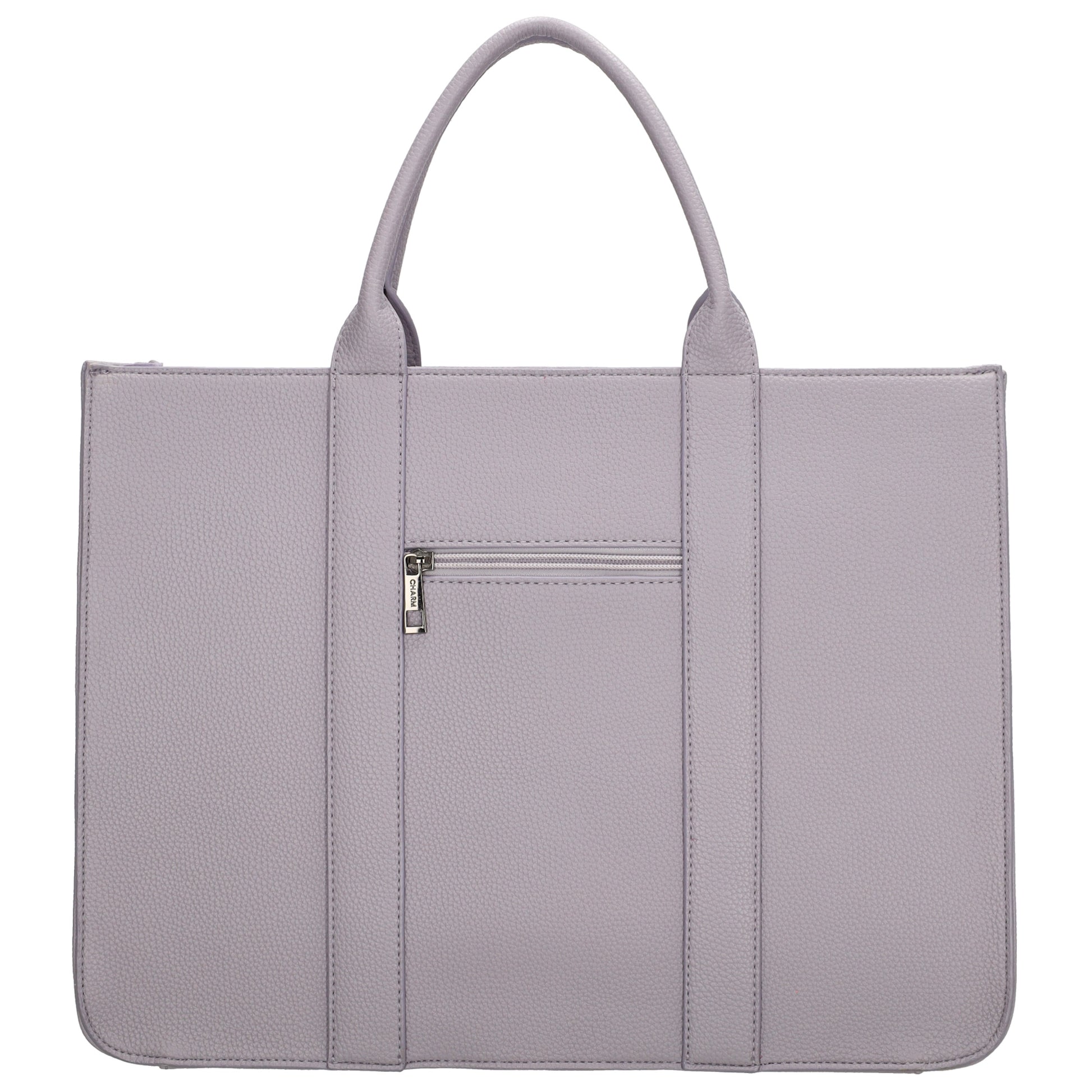 Shopper 40x29,5cm in Flieder mit Reißverschluss und Kurzgriff - leder-accessoires.com