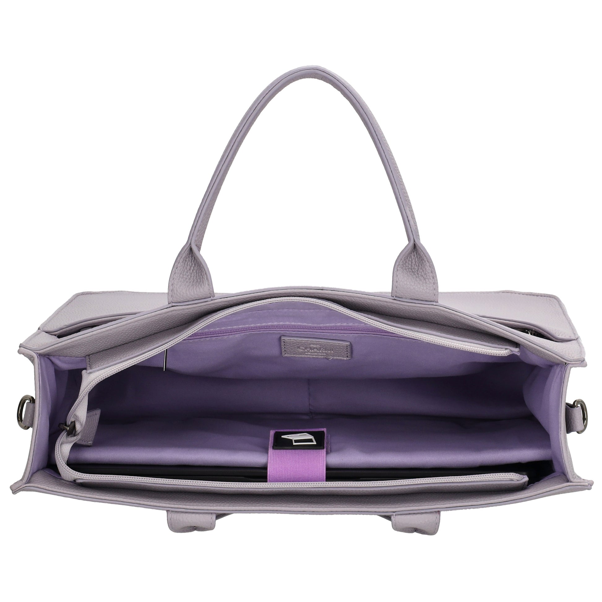 Shopper 40x29,5cm in Flieder mit Reißverschluss und Kurzgriff - leder-accessoires.com