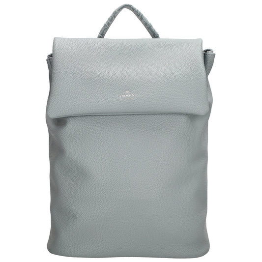 Rucksack 35 x 30cm in Hellblau mit Überschlag in Leder-Optik