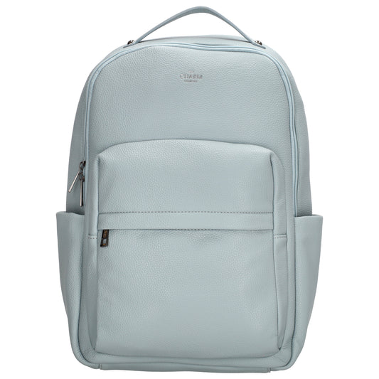 Rucksack 28x41cm in Hellblau mit Reißverschluss und Vortasche - leder-accessoires.com