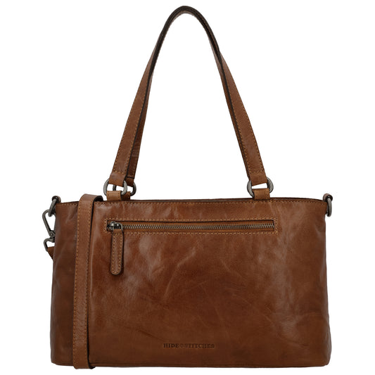 Business-| Laptoptasche 35x20x11cm in Cognac mit Reißverschluss