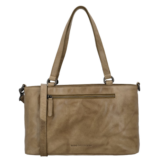 Business-| Laptoptasche 35x20x11cm in Taupe mit Reißverschluss