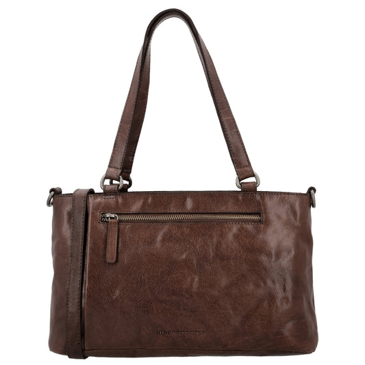 Business-| Laptoptasche 35x20x11cm in Braun mit Reißverschluss
