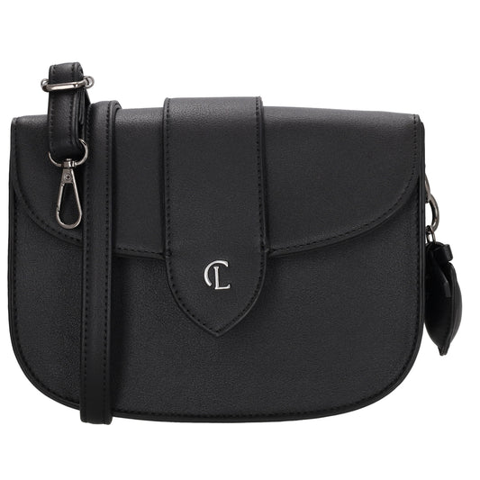 Crossbody-Tasche 16x21cm in Schwarz mit Überschlag