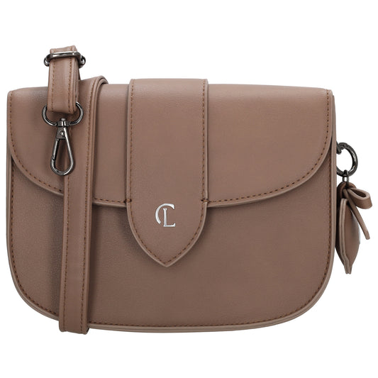 Crossbody-Tasche 16x21cm in Taupe mit Überschlag