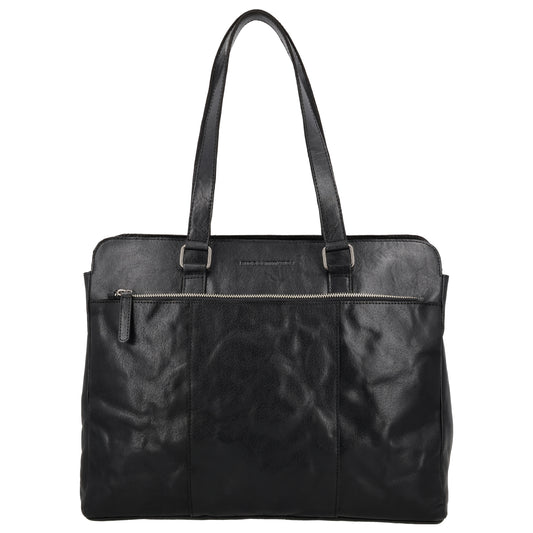 Business-| Laptoptasche 40x32cm in Schwarz mit Reißverschluss