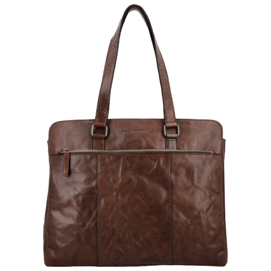 Business-| Laptoptasche 40x32cm in Braun mit Reißverschluss