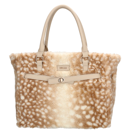 Shopper 30x40cm aus Kunstfell in Hirsch-Design