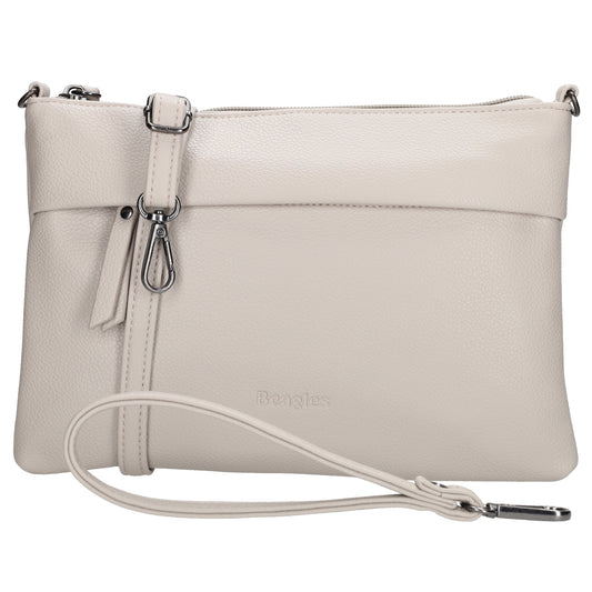 Clutch|Umhängetasche 25x17cm in Helltaupe aus Kunstleder