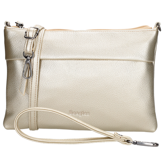 Clutch|Umhängetasche 25x17cm in Gold aus Kunstleder