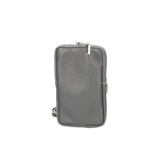 Handytasche 16x10cm in Dunkelgrau aus Leder - leder-accessoires.com