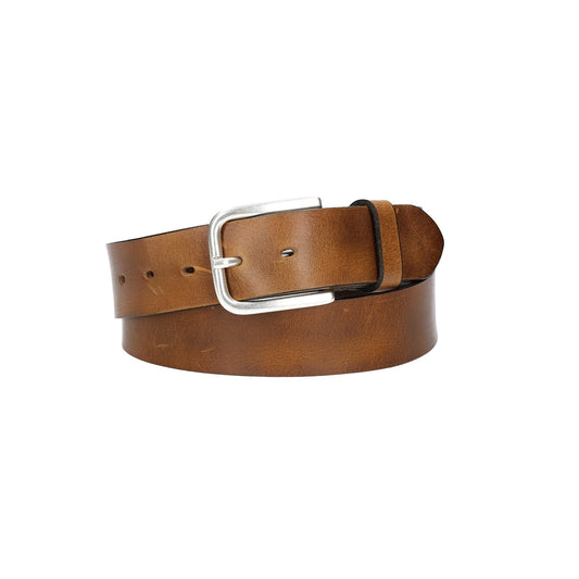 Ledergürtel Gelb|Ocker 40mm mit Dornschließe in Silber - leder-accessoires.com