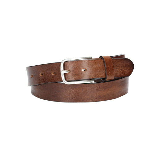 Ledergürtel Lightbraun 35mm mit Dornschließe in Silber - leder-accessoires.com