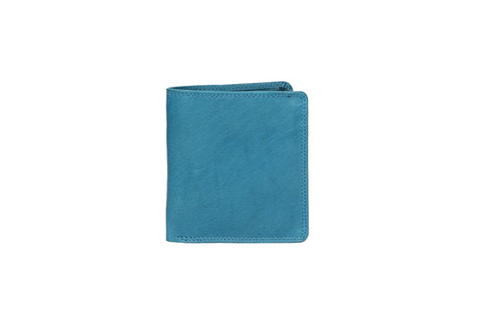 Geldbörse Hochformat klein in Türkis aus Leder - leder-accessoires.com