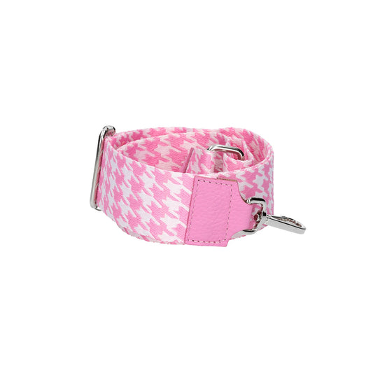 Taschenriemen|Wechselriemen in Pink Gemustert mit Karabiner Silber - leder-accessoires.com