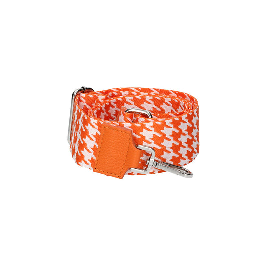 Taschenriemen|Wechselriemen Orange| Gemustert mit Karabiner Silber - leder-accessoires.com