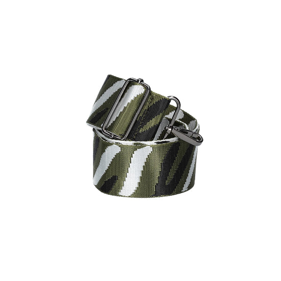 Taschenriemen|Wechselriemen in Camouflage mit Karabiner Schwarz - leder-accessoires.com