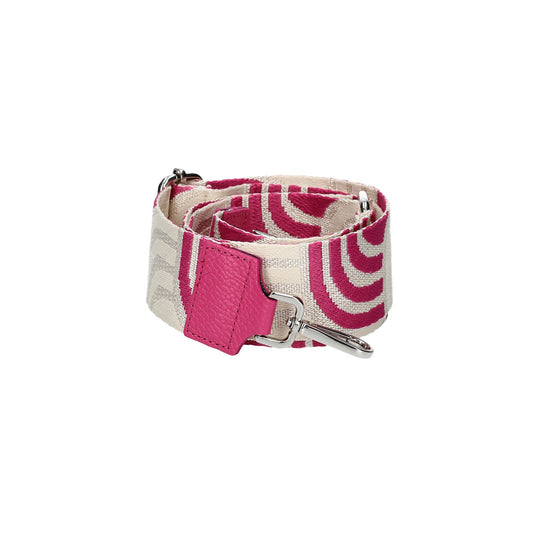 Taschenriemen|Wechselriemen in Pink|Beige mit Karabiner Silber - leder-accessoires.com