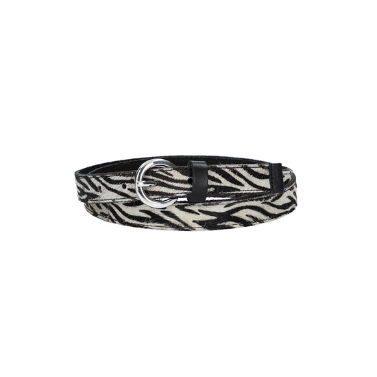 Fellgürtel 20mm in Zebra-Optik mit Schließe in Silber - leder-accessoires.com