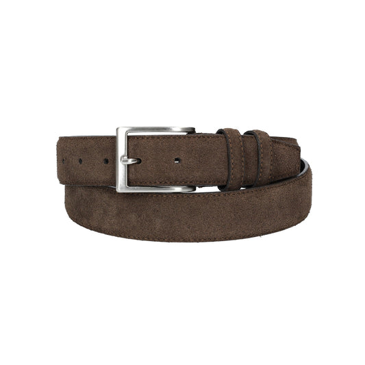 Herren-|Anzugsgürtel 35mm Nappa abgenäht in Braun aus Leder - leder-accessoires.com