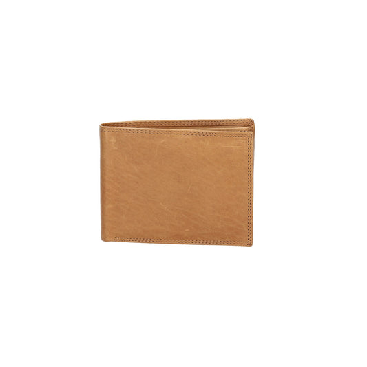 Geldbörse Querformat mit Klappe in Cognac aus Leder - leder-accessoires.com