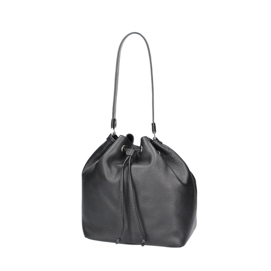 Beuteltasche 26x15x25cm in Schwarz aus Leder - leder-accessoires.com