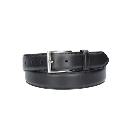 Herren-|Anzugsgürtel 35mm abgenäht in Schwarz aus Leder - leder-accessoires.com