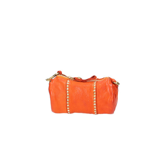 Umhängetasche Mini "Kura“ aus Leder in Orange mit Nieten