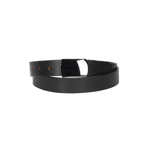 Ledergürtel Schwarz 30mm mit Koppelschließe in glänzend Schwarz - leder-accessoires.com