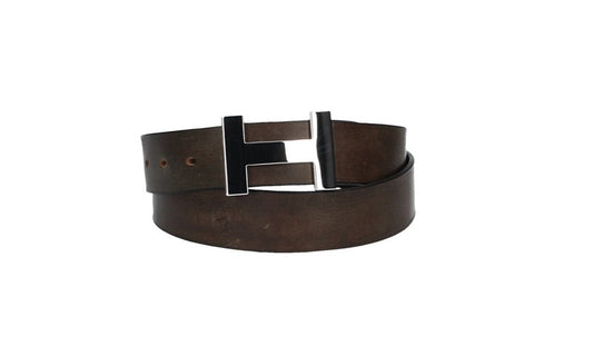Ledergürtel Grau 40mm mit H-Schließe in Silber - leder-accessoires.com