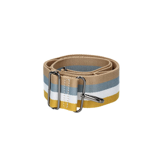 Taschenriemen|Wechselriemen gestreift mit Karabiner Schwarz - leder-accessoires.com