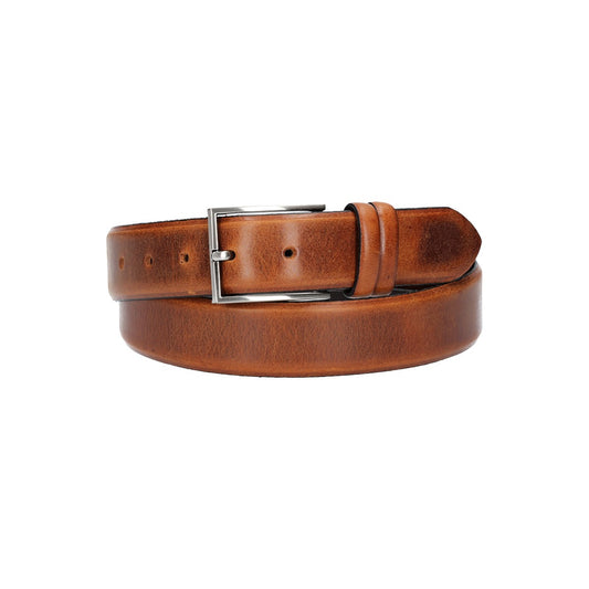 Herren-|Anzugsgürtel 35mm in Cognac aus Vollrindleder mit Pull-Up-Effekt