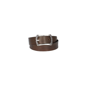 Ledergürtel Grau 40mm mit Vollschließe in Silber - leder-accessoires.com