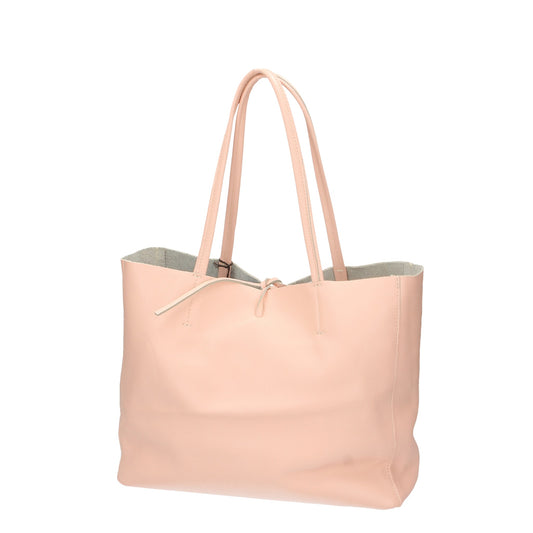 Shopper im Querformat 35x12x30cm in Rose| Nude aus Leder - leder-accessoires.com