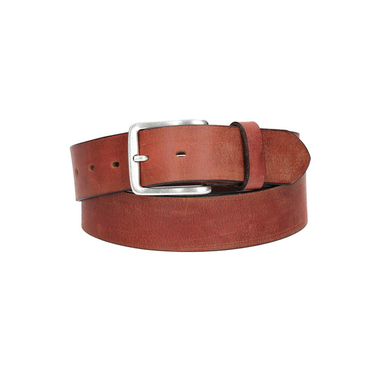 Ledergürtel Rot 40mm mit Dornschließe in Silber - leder-accessoires.com