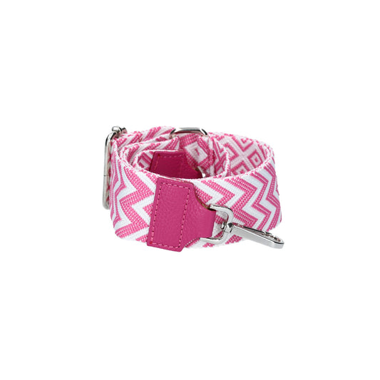 Taschenriemen|Wechselriemen in Rosa|Gezackt mit Karabiner Silber - leder-accessoires.com