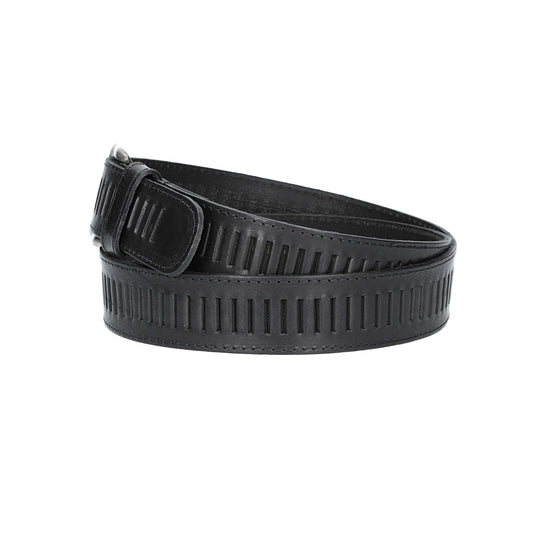 Ledergürtel 40mm stufenlos verstellbar in Schwarz - leder-accessoires.com