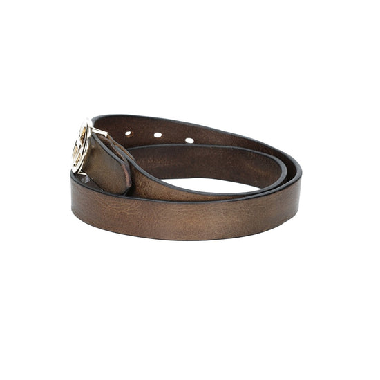 Ledergürtel 30mm in Grau mit GG-Schließe in Light Gold - leder-accessoires.com