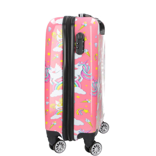 Reisetrolley "Einhorn " 4-Rad 49cm in Pink - leder-accessoires.com