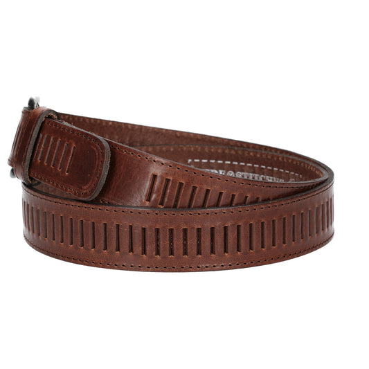 Ledergürtel 40mm stufenlos verstellbar in Braun - leder-accessoires.com