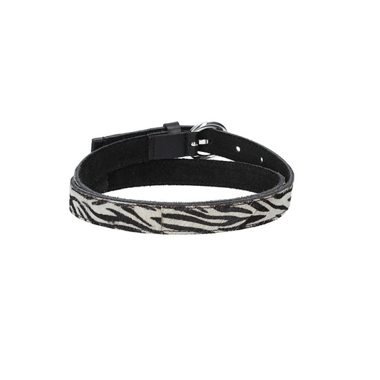 Fellgürtel 20mm in Zebra-Optik mit Schließe in Silber - leder-accessoires.com