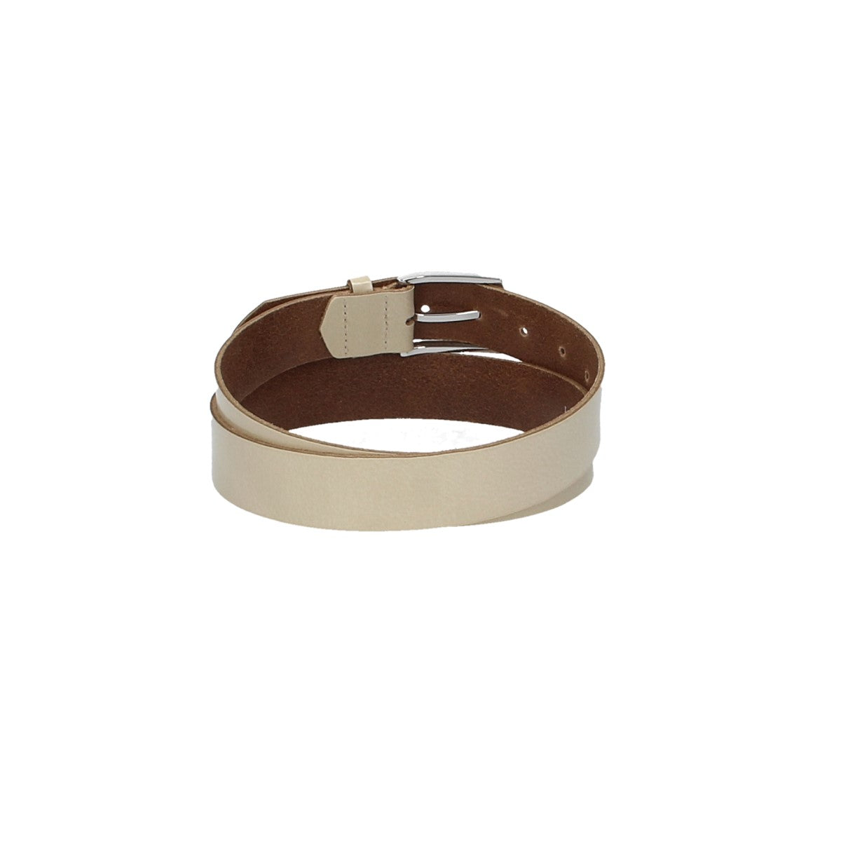 Ledergürtel Beige|Natur 30mm mit Dornschließe in Silber