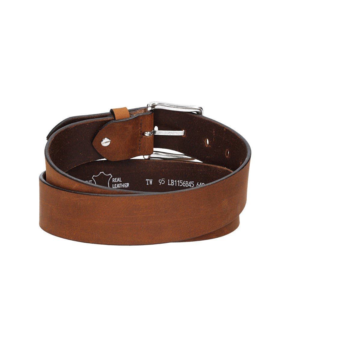 Ledergürtel Cognac 45mm mit Dornschließe in Silber