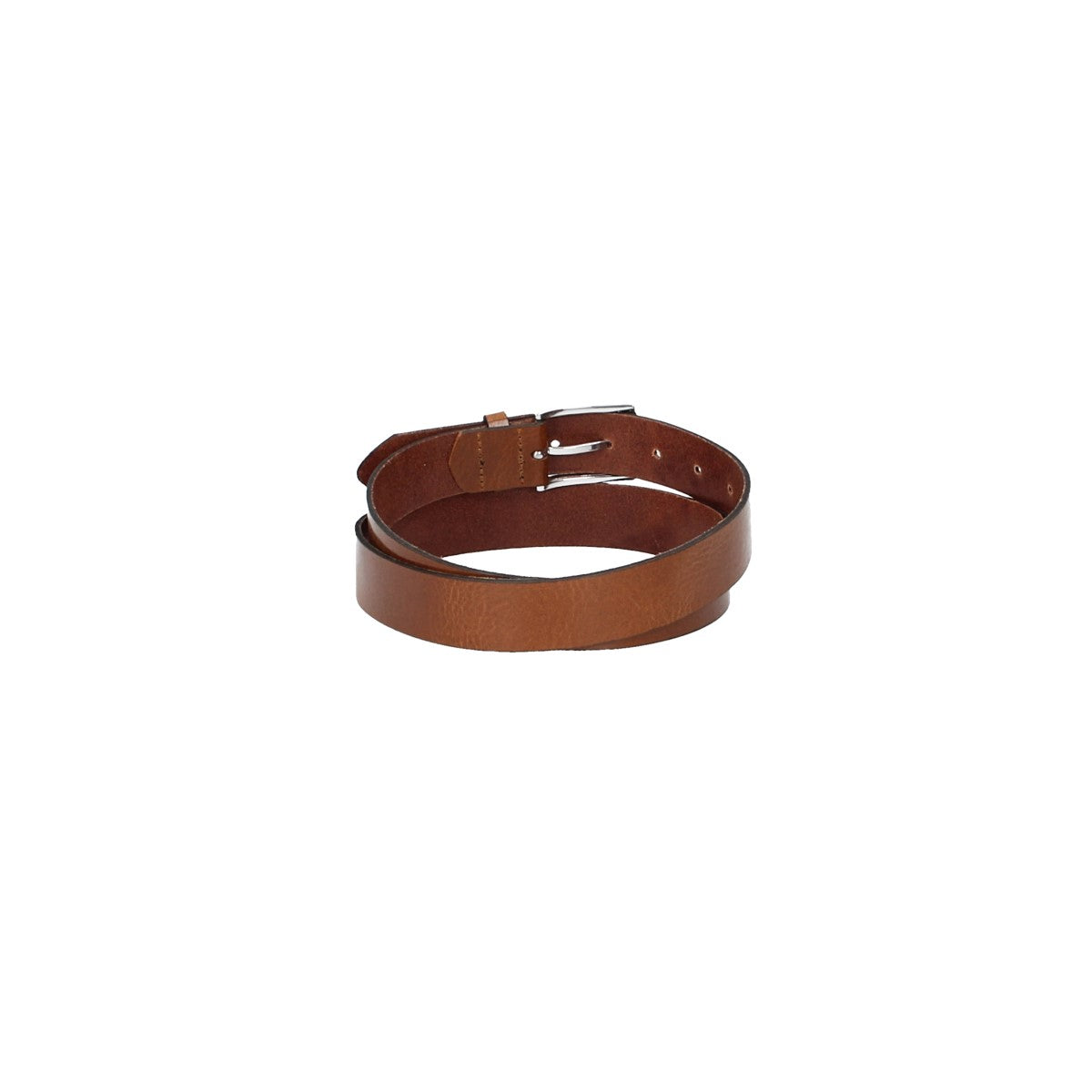 Ledergürtel Cognac 30mm mit Dornschließe in Silber