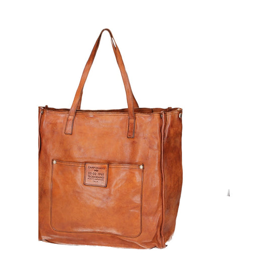 Campomaggi Shopper „Giove“ aus cognacfarbenem Leder