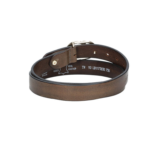 Ledergürtel 30mm in Grau mit GG-Schließe in Light Gold - leder-accessoires.com