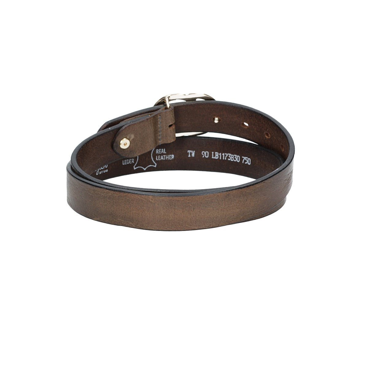 Ledergürtel 30mm in Grau mit GG-Schließe in Light Gold - leder-accessoires.com