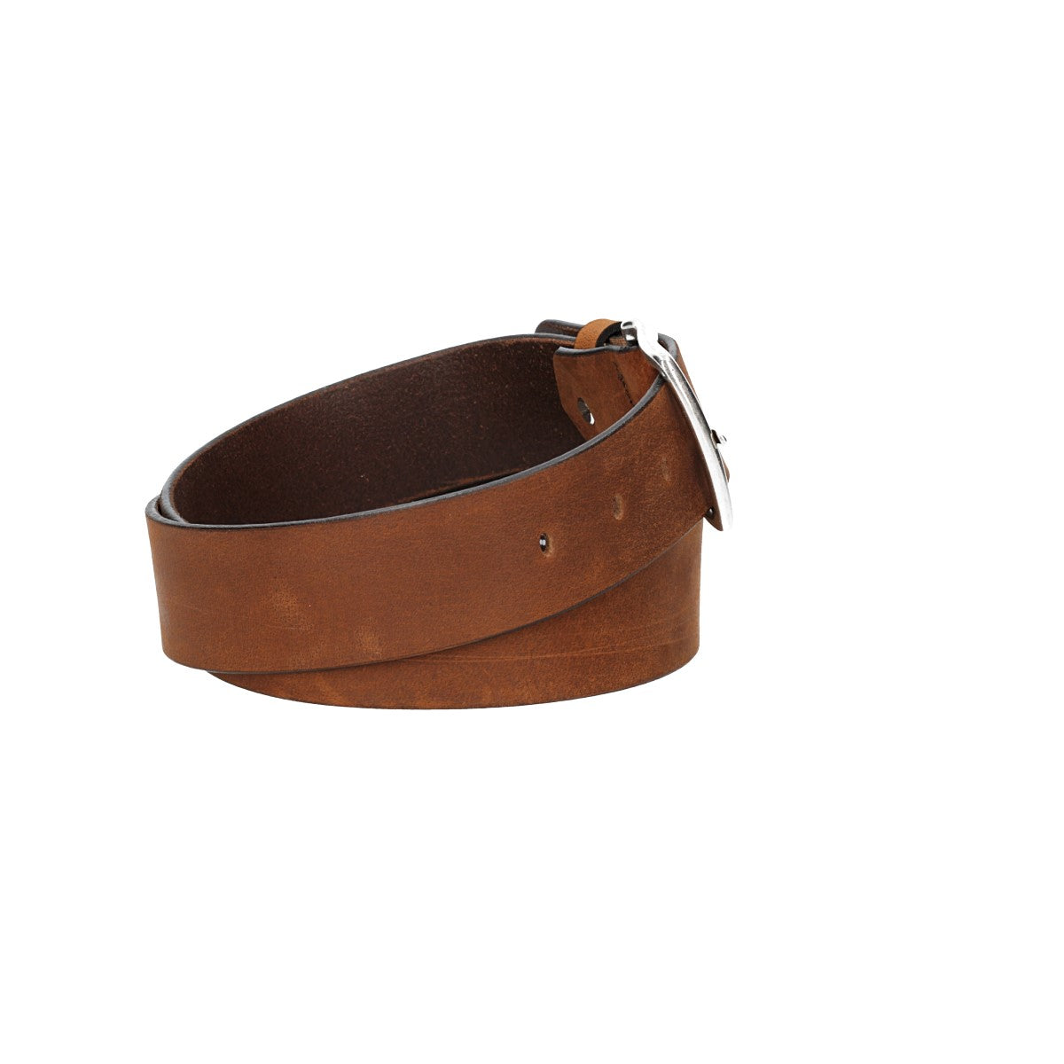 Ledergürtel Cognac 45mm mit Dornschließe in Silber
